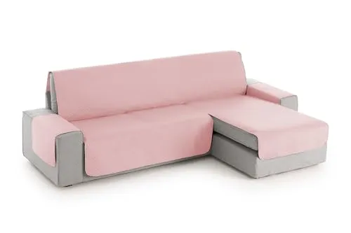 Textilhome Sofaüberwurf L Form Rechts Textilhome Sofa Überzug Adele, Universeller Sofabezug, Couch Überzug Gepolstert, Sofaschoner Schutzdecke, Haustierfreundlich, Farbe Pinke, 200 cm