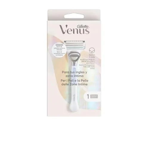 Gillette Venus Haarentfernungsrasierer für Damen für Englisch und Intimbereich, 1 Griff + 1 Ersatz, hilft, die Haut vor Irritationen nach der Haarentfernung zu schützen