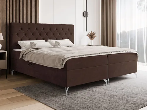 MIRJAN24 Boxspringbett Guliette mit Bettkästen, 180x200 cm, Braun - Komfortables Boxspringbett mit zwei praktischen Bettkästen zur optimalen Aufbewahrung. Maße: 180x200 cm, inklusive beidseitig verwendbarem Topper für zusätzlichen Schlafkomfort. Ideal für Ihr Schlafzimmer!