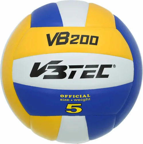 Witeblaze VB 200 2.0 Volleyball, gelb-blau-weiß - Volleyball Gr. 5 aus Soft Material, ideal für das Training, mit offiziellem Gewicht von 280g und 50% Butyl Blase für optimale Spieleigenschaften.