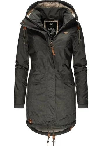 Ragwear Winterjacke Tunned stylischer Winterparka mit Teddyfell Innenfutter