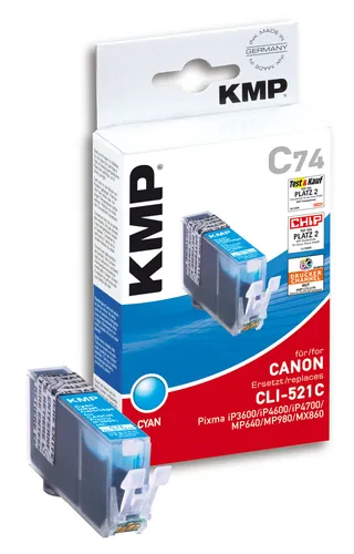 KMP Druckerpatrone CLI-521C cyan kompatibel für Canon von KMP