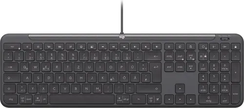 Logitech Signature Slim K620 For Business, Volle Größe (100%), Kabelgebunden, USB, Scherenschalter, QWERTY, Graphit