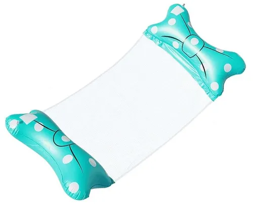 WASSERHÄNGEMATTE SCHWIMMBETT AUFBLASBAR BLAU PUNKTE 140x70cm