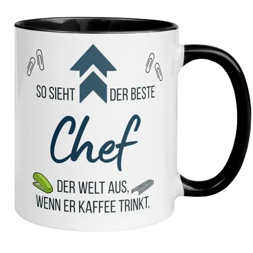 Chef Tasse mit Spruch lustig | Lustiger Kaffeebecher Büro | So sieht der beste Chef der Welt aus wenn er Kaffee trinkt | Geschenk für Chef – Chefgeschenke & Vorgesetzter | Bester Chef Tasse