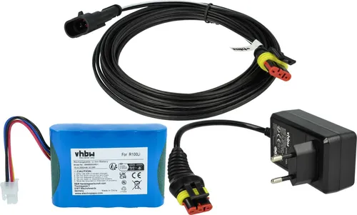 vhbw 1x Netzteil, 1x 3000 mAh Akku, 1x 5 m Niederspannungskabel kompatibel mit Husqvarna Automower 320 (2013