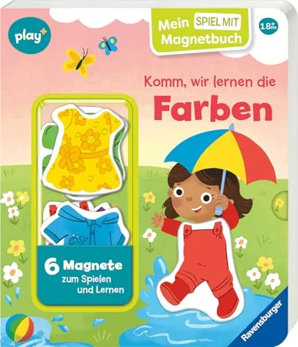Ravensburger Play+ Mein Spiel mit-Magnetbuch: Komm, wir lernen die Farben, Buch ab 18 Monate