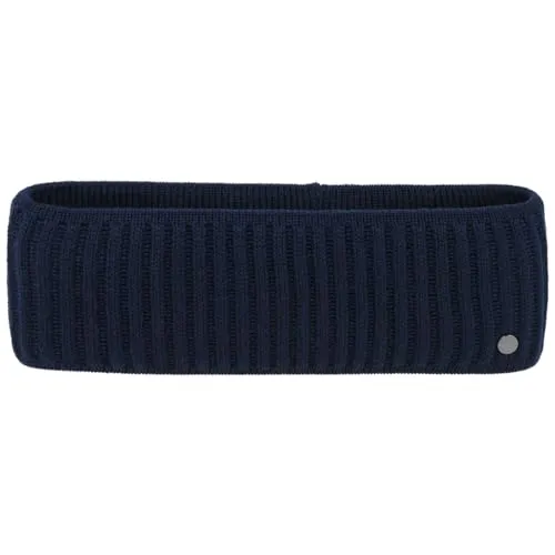 LIERYS Ferri Stirnband - Dunkelblaues Unisex Ohrenwärmer aus Rippstrick - Ohrenschützer für Damen, Herren und Kinder, gefüttert mit 100% Baumwolle für warme Ohren an kalten Tagen. Hergestellt in Deutschland, elastische Einheitsgröße (53-60 cm) und ideal für Outdoor-Aktivitäten.