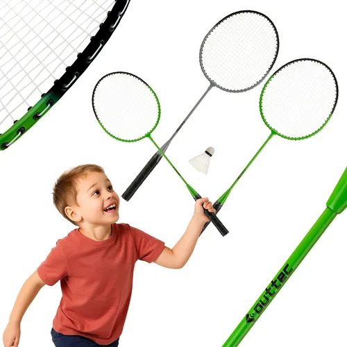 Outtec® Badminton Set, Federballspiel Set - 2x Schläger, 1x Federball