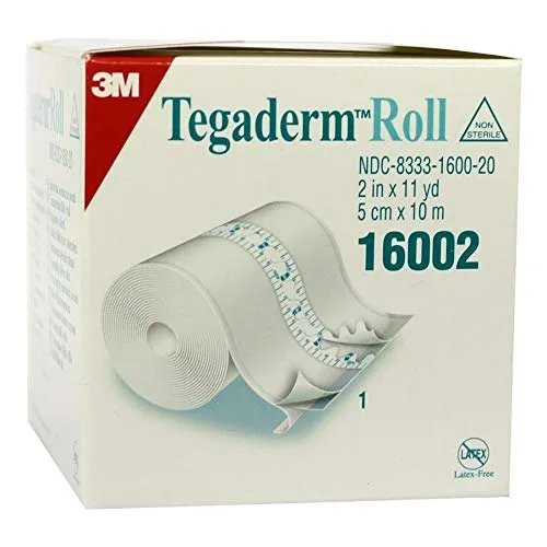 TEGADERM Roll 5 cmx10 m 16002 - Flexibles Pflaster - Erste-Hilfe-Heftpflaster & Verbandsmaterial, ideal für empfindliche Haut und bietet atmungsaktive Wundversorgung.
