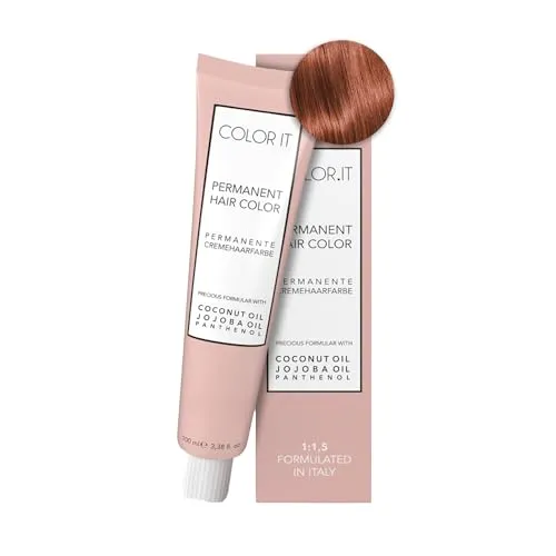 COLOR.IT by BM - Permanente Haarfarbe in Salonqualität, 100ml (6.44 Dunkelblond Kupfer Intensiv, 1er Pack)