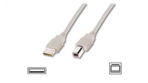 Kabel połączeniowy USB 2.0 Typ USB A/USB B, M/M beżowy 3m AK-300102-030-E