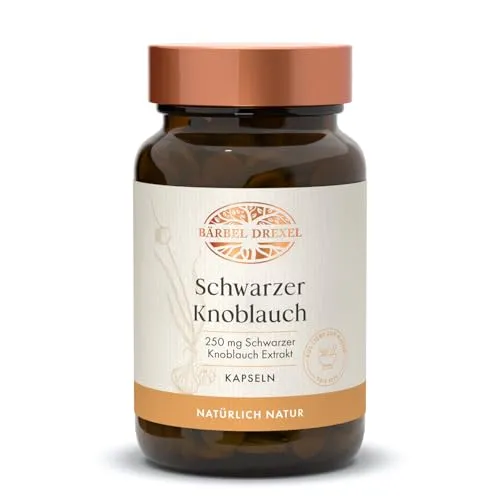 Schwarzer Knoblauch Kapseln I Natürliche Dosierung mit 250 mg ohne synthetische Ersatzstoffe I Fermentiert & Geruchslos (45 Stk) 100% Vegane Herstellung Deutschland I Naturheilkunde BÄRBEL DREXEL®