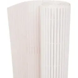 vidaXL Gartenzaun Doppelseitig 90x400 cm Weiß - Gartenzäune aus witterungsbeständigem PVC, ideal zur dekorativen Abgrenzung von Beeten und als Sicht- oder Windschutz, einfach anpassbar und leicht zu reinigen.