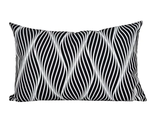 JACK 30x50cm Motiv Outdoor Lounge Kissen Dekokissen inkl. XXL-Füllung Wasserabweisend Sitzkissen Garten Stuhl Lotus Effekt, Farbe:Abstrakt