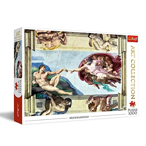 Trefl 10590 Die Erschaffung Adams, Michelangelo 1000 Teile, Premium Quality, für Erwachsene und Kinder ab 12 Jahren Puzzle, Mehrfarbig