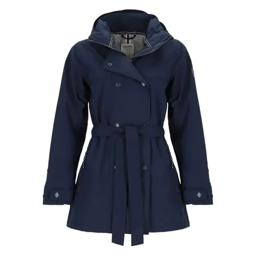 Dry Fashion Damen Trenchcoat Orth mit Innenfutter - Funktionsmantel wasserdicht, winddicht, atmungsaktiv in Navy Größe 50