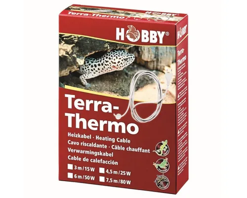 HOBBY Terraristik Terra-Thermo I Heizkabel für Terrarien - Terrarienheizmatten für optimale Temperaturregulierung, wasserdicht und doppelt silikonummantelt für sichere Wärmeversorgung von Reptilien und Amphibien.