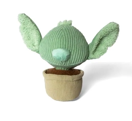 Simba Disney in Bloom Stitch Plüschfigur – stilvolle Dekofigur, pflanzenähnliches Design, weiche Haptik, ikonisches Stitch Aussehen, Plüschspielzeug und Sammlerfigur, grau-grün, Größe ca. 22 cm