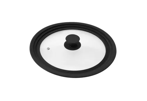 bremermann Universaldeckel Universal-Glasdeckel mit Silikonrand, 24/26/28 cm, schwarz mittel, (1-tlg), für 3 Größen