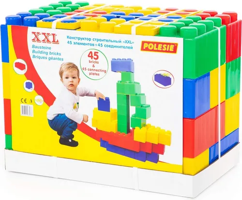 Polesie XXL Bausteine 45-TLG. Set – Robustes Bauset für kreative Kinder