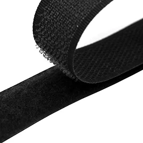 4m Klettband zum Nähen 20mm Flausch- & Hakenband 50 Farben Klettverschluss, Größe:20mm, Gurtband:580 schwarz