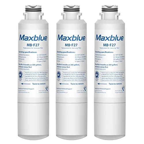 Maxblue DA29-00020B Kühlschrank Wasserfilter, Kompatibel mit Samsung® DA29-00020B, DA29-00020A, HAFCIN, HAF-CIN, HAF-CIN/EXP, DA97-08006A-B, DA-97-08006A/B, DA29-00019A, 46-9101, RF28HMEDBSR (3)