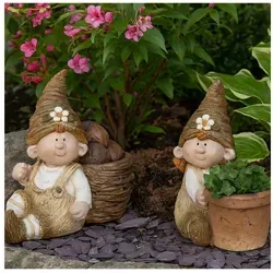 formano Gartenfigur Wichtel mit Pflanztopf 2er Set von formano