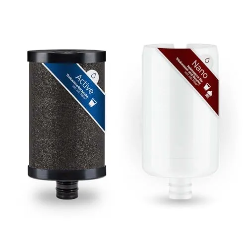 ALB Filter Fusion Ersatzkartuschen Set Active+Nano - Wasserfilter-Set mit ACTIVE und NANO Kartuschen, bietet umfassende Breitbandfiltration und schützt vor gesundheitsschädlichen Mikroorganismen. Ideal für sauberes Trink- und Duschwasser.