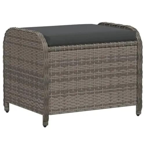 vidaXL Gartenhocker mit Kissen aus Polyrattan von vidaXL