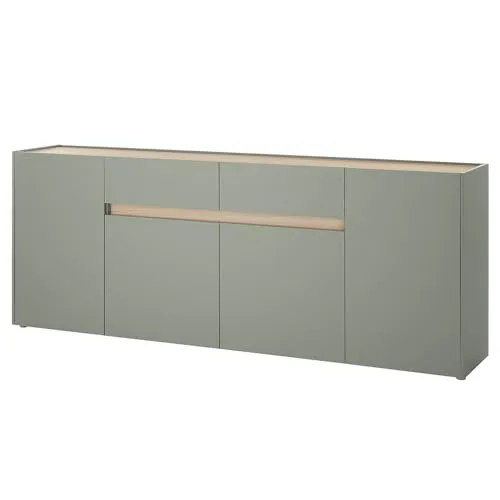 Lomadox Sideboard CRISP-61, 223 cm, grün mit Eiche Nb.