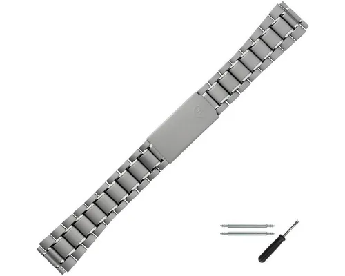 MARBURGER Uhrenarmband 18mm Edelstahl Grau