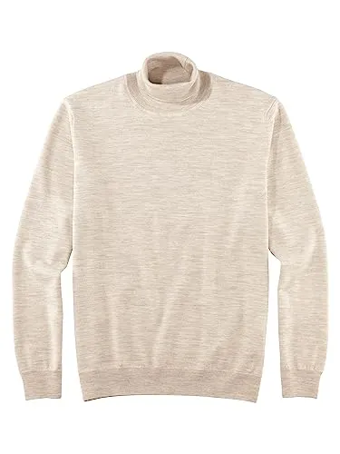 OLYMP Herren Rollkragenpullover Casual.Strick,Single Jersey,Regular fit,Hellbeige 20,XL