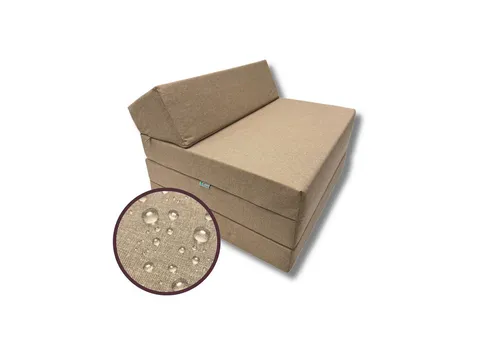 FORTISLINE Klappmatratze Beige - Matratze mit wasserfestem Bezug, ideal für drinnen und draußen, leicht und vielseitig, perfekt für alle Altersgruppen von 1-99 Jahren.