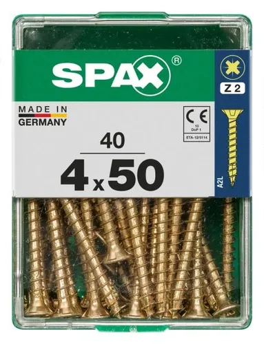 Spax Universalschrauben 4.0 x 50 mm PZ 2 - 40 Stk.  Schraube