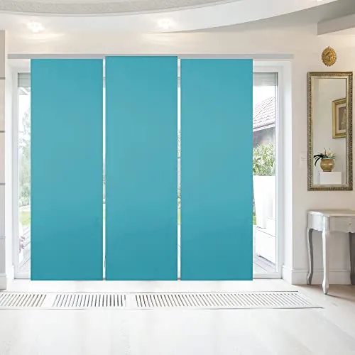 Bestgoodies Flächenvorhang Türkis 60x245 cm - Schiebevorhang in Türkis, blickdicht mit praktischem Klettband für schnellen Austausch, ideal für stilvolle Fensterdekoration und Sichtschutz.