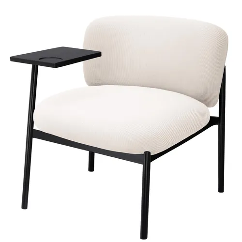 COMHOMA Loungesessel Sessel Relaxsessel Ohrensessel modern, Polsterstuhl mit Metallbeinen, Einzelsofa für Wohnzimmer/Schlafzimmer/Garten, Beige