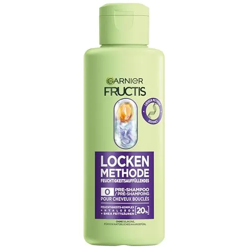 Garnier Feuchtigkeitsauffüllendes Pre-Shampoo für alle Arten von Locken, Repariert & revitalisiert, Mit Hyaluron und Shea-Fettsäuren, Vegan, Ohne Silikone, Fructis Locken Methode, 1 x 200 ml