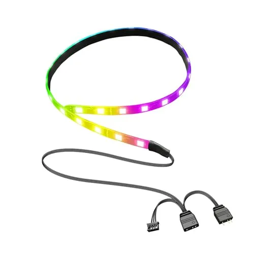 PC-RGB-LED-Lichtleiste, 15,7 Zoll Anpassbarer PC-Gehäuse-LED-Streifen | Magnetischer 5 V ARGB Aura Sync, Flexibler LED-RGB-Streifen für Motherboard, für die Dekoration von Desktop Computergehäusen