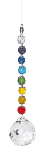 Suncatcher aus Glas und Metall mit 40mm Bleikristall Kugel - Sonnenfänger aus hochwertigem Glas und Metall, ideal für stimmungsvolle Lichtspiele in Ihrem Zuhause. Die 40mm Bleikristallkugel sorgt für funkelnde Effekte und bringt Farbe in jeden Raum.