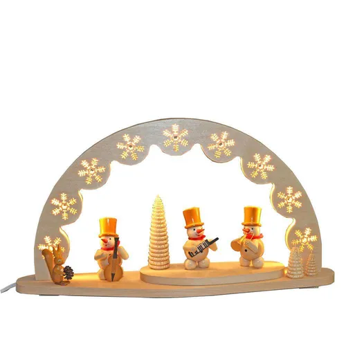 Schwibbogen Schneemänner Musiker mit Instrumenten el. Beleuchtung BxHxT 50x28x5cm