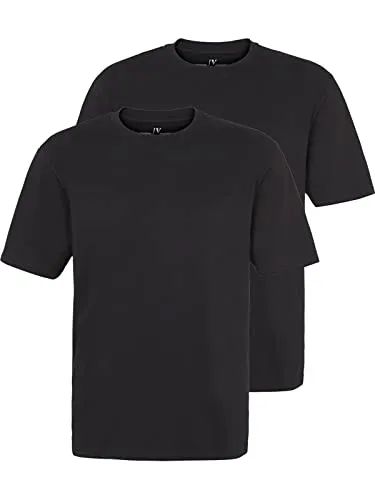 Jan Vanderstorm Herren Doppelpack T-Shirt Erke schwarz, 2XL (XXL) - Activewear-T-Shirts für Herren, bequemes 2er Pack aus weichem Baumwoll-Jersey für optimalen Tragekomfort und Atmungsaktivität, perfekt für jeden Anlass.