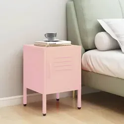vidaXL Rosa Nachttisch aus Stahl 35x35x51 cm