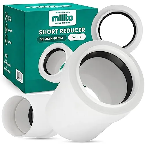 Reduzierstück 50x40mm Kurze Weiß Rohrreduzierung Reduziermuffe Reduzierung Abwasserrohrreduzierstück Wasserleitungsadapter Polypropylen Abwassersysteme PP Rohrverbinder Rohrverschraubung Reduktion
