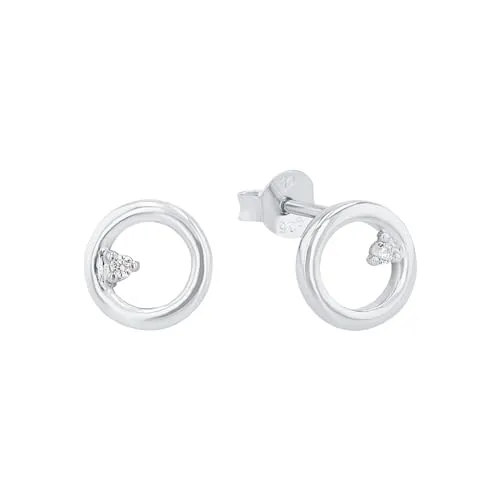Amor Ohrstecker 925 Sterling Silber - Elegante Damen Ohrstecker aus hochwertigem 925 Sterling Silber, verziert mit funkelnden Zirkonia-Steinen. Kommt in einer Geschenkbox – das perfekte Schmuckstück für besondere Anlässe.