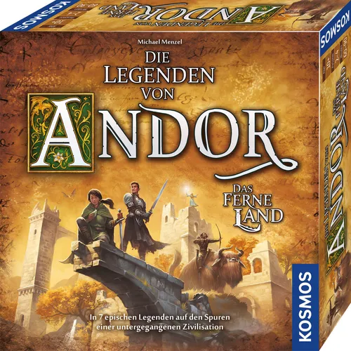 Kosmos 68525 - Die Legenden von Andor - Das ferne Land - Eigenständiges Brettspiel für 2-4 Spieler ab 10 Jahren, tauchen Sie ein in die spannende Welt von Andor mit neuen Abenteuern und Herausforderungen.