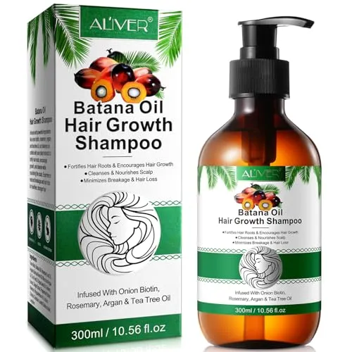 Batana Herbal Thicker Fuller Hair Shampoo, 300 ml für dünner werdendes Haar, Rosmarin, Arganöl und Zwiebel-Biotin