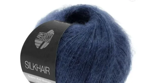  Silkhair Lana Grossa  25g Fb.43 marine Kid Mohair Seide Lace PORTOFREI kg/356€