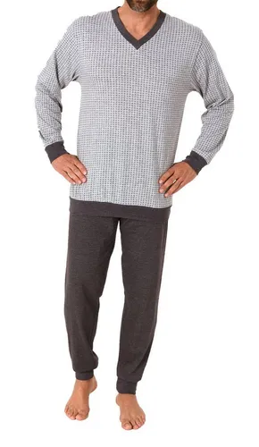 Normann Pyjama Normann Herren langarm Schlafanzug Pyjama mit Bündchen