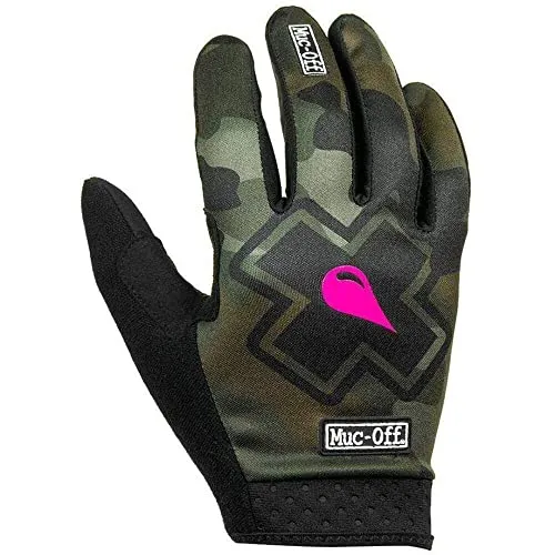 Muc-Off Camo Mountainbike Handschuhe, Groß - Premium Mountainbike-Handschuhe aus atmungsaktivem Material mit verbessertem Grip und Touchscreen-Funktion für komfortable Fahrten und einfaches Teilen Ihrer Abenteuer.